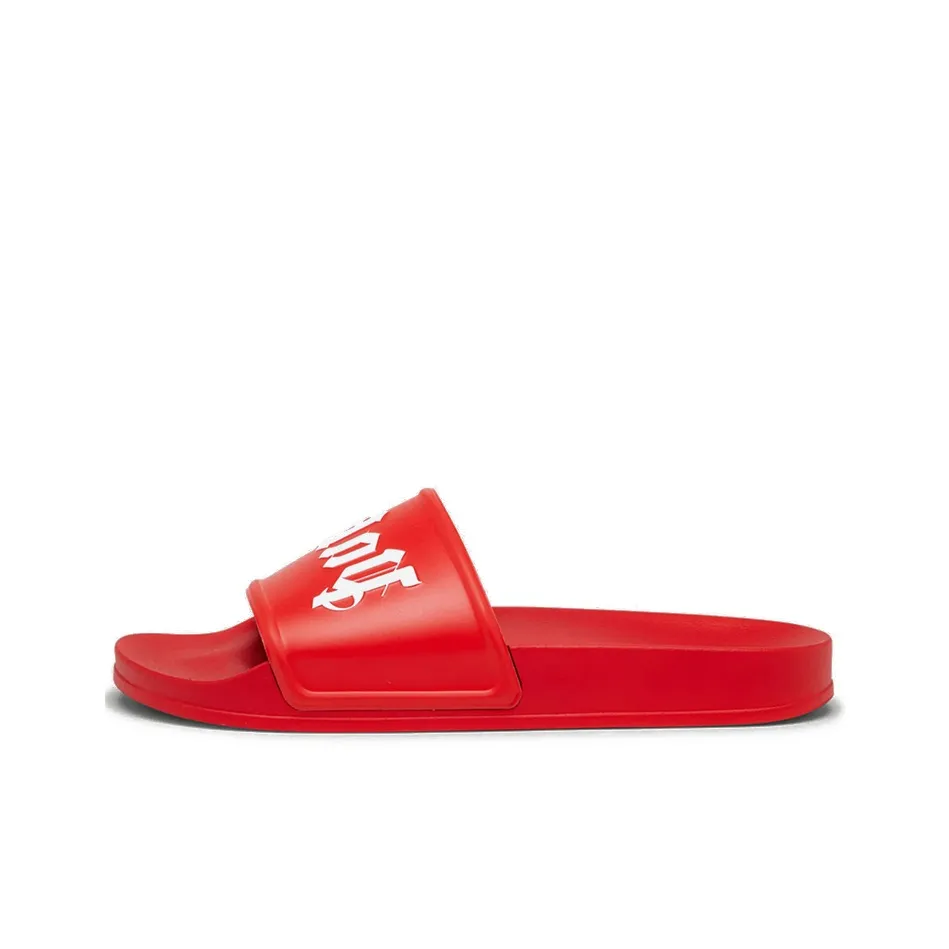 PALM ANGELS Pool Slides Red White
