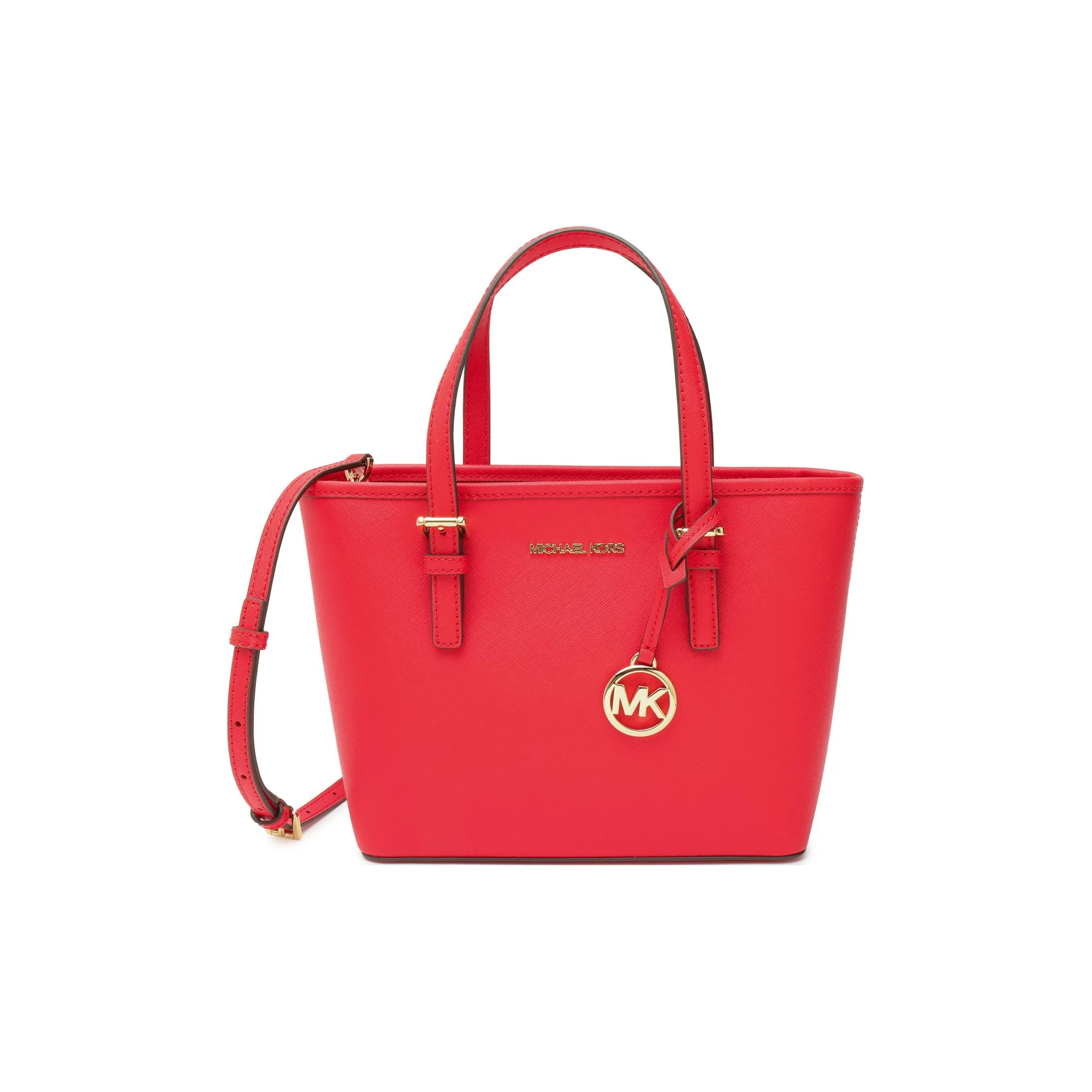 MICHAEL KORS Jet Set Saffiano Leather Tote Bag Shopping Bag Shoulder Bag Crossbody Bag Handbag Extra Small Women's Red