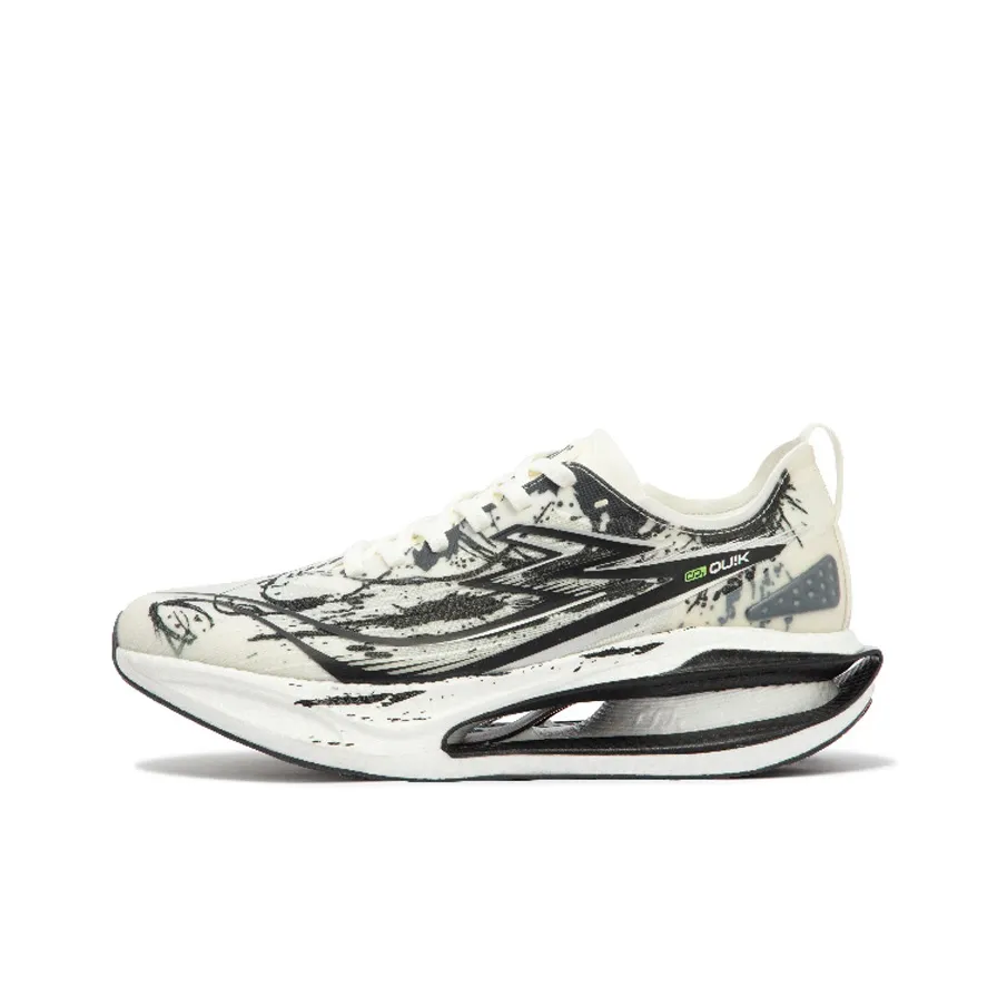 361° Cushioning Anti Slip Wear Resistant Breathability Low Top Running Shoes Men's White Black