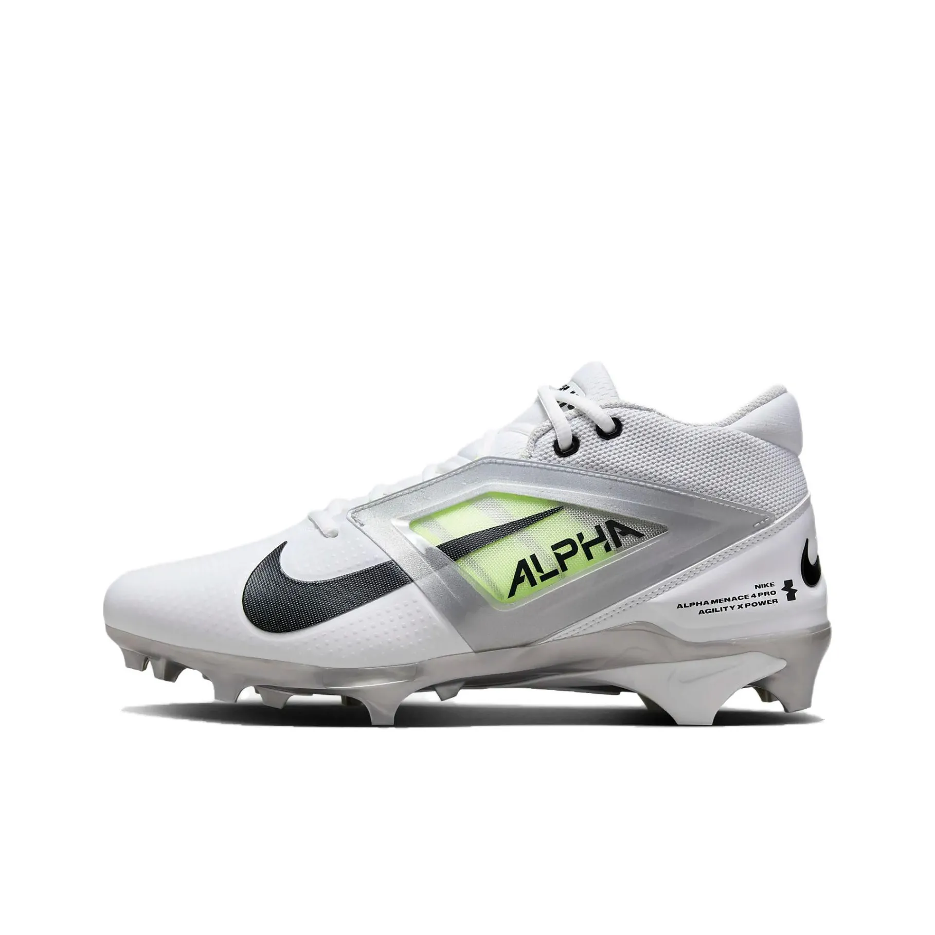 nike Alpha Menace 4 FG Твердый Грунт Амортизация Износостойкие Футбольные Бутсы Унисекс Белый Серый Зеленый