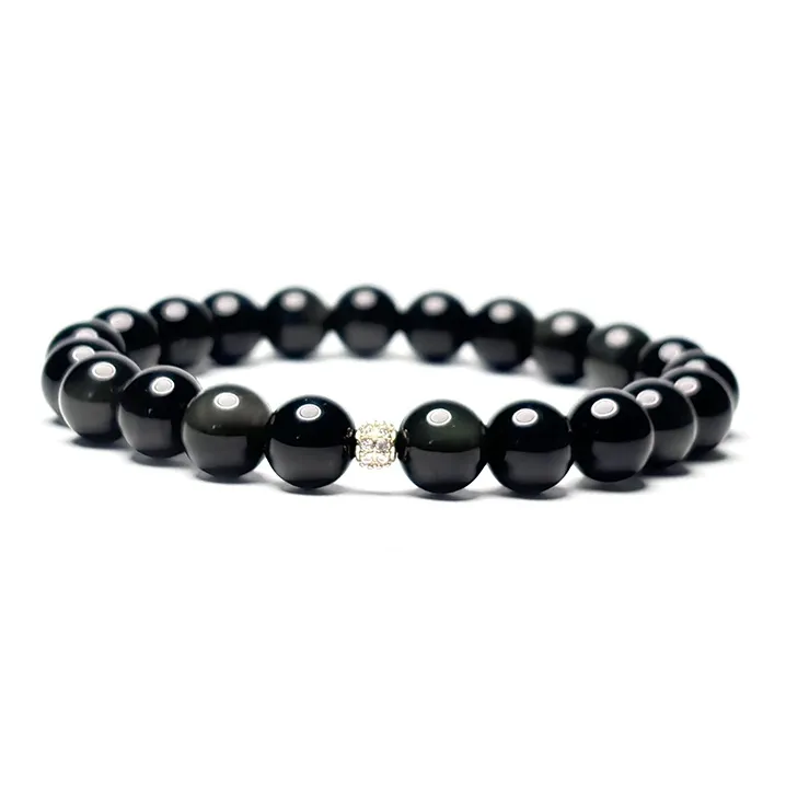 MOUNTAINS AND MANS Obsidian Fortune Beaded Bracelet Women's
