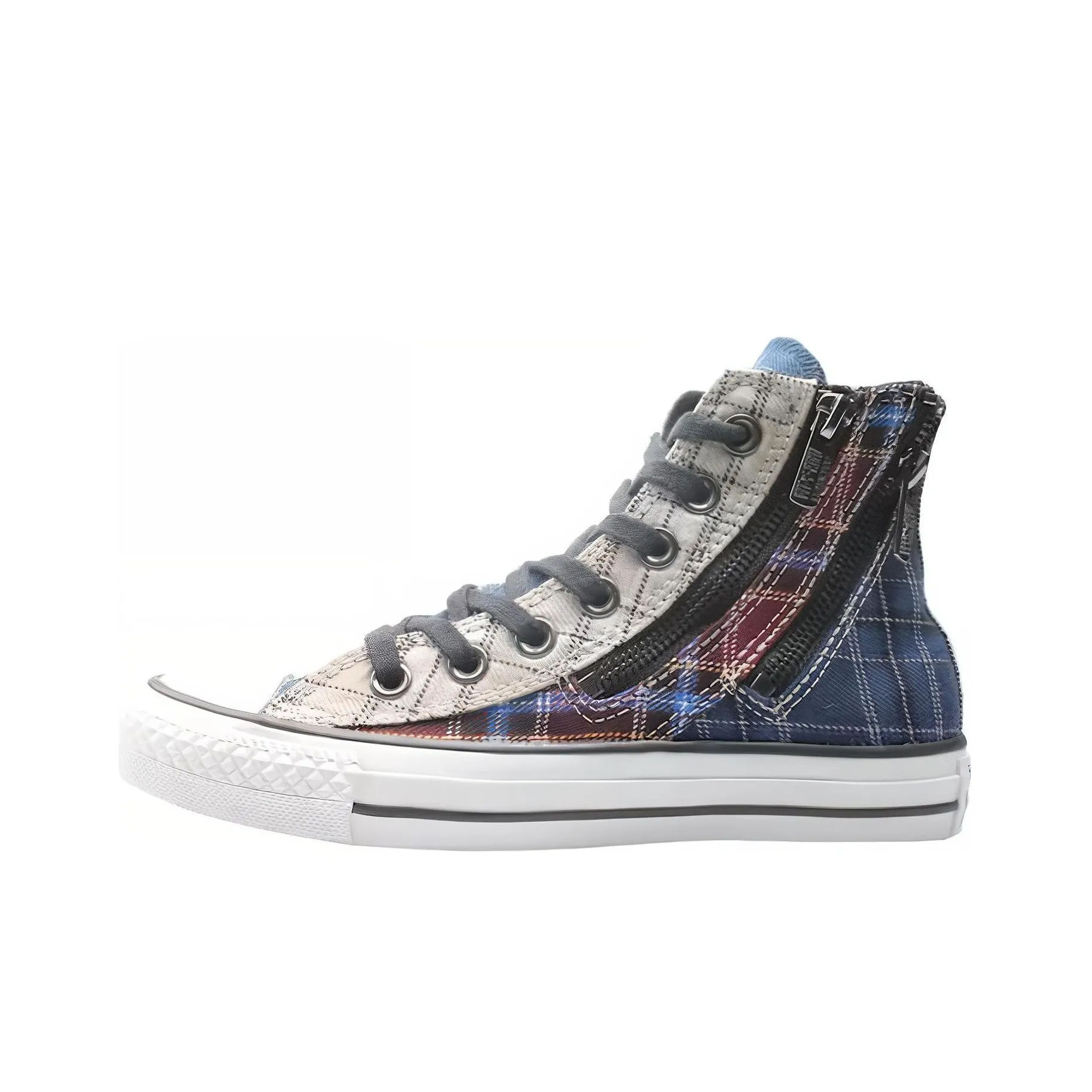 Converse Women's Chuck Taylor All Star Double Zip Hi 'Blue Plaid' Women's