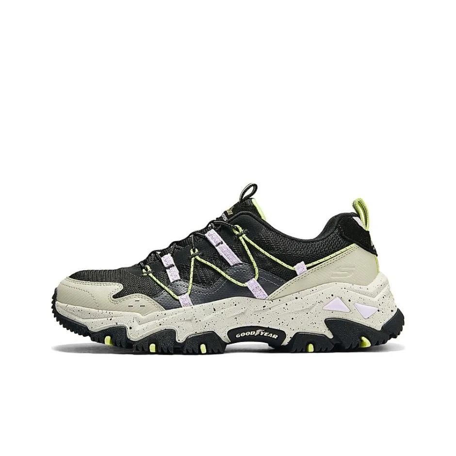Skechers Cushioning Wear-Resistant Low-Top Outdoor Shoes Women's Black Green