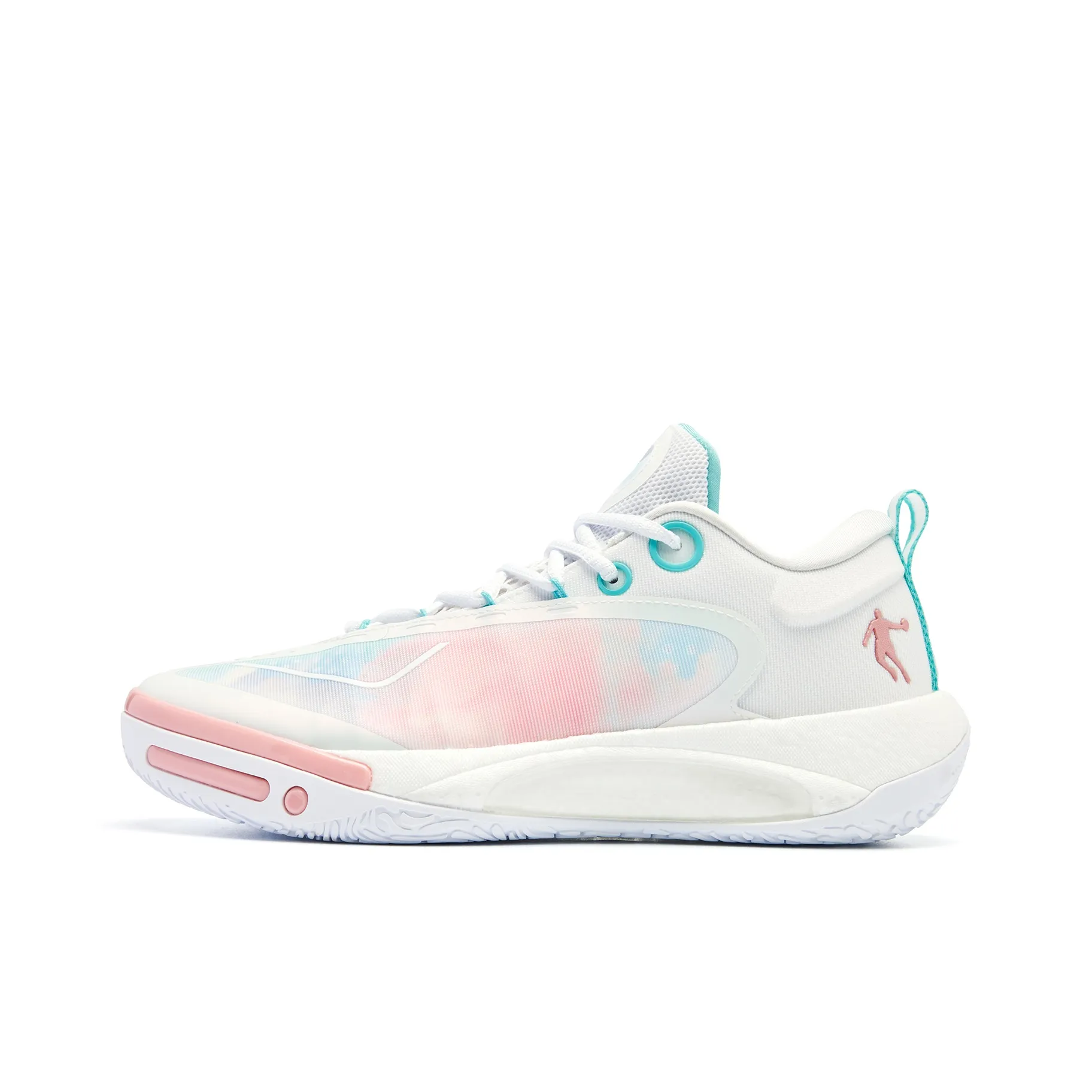 QIAODAN Wind Blade 4PRO Low-Top Basketball Shoes Men's White Pink