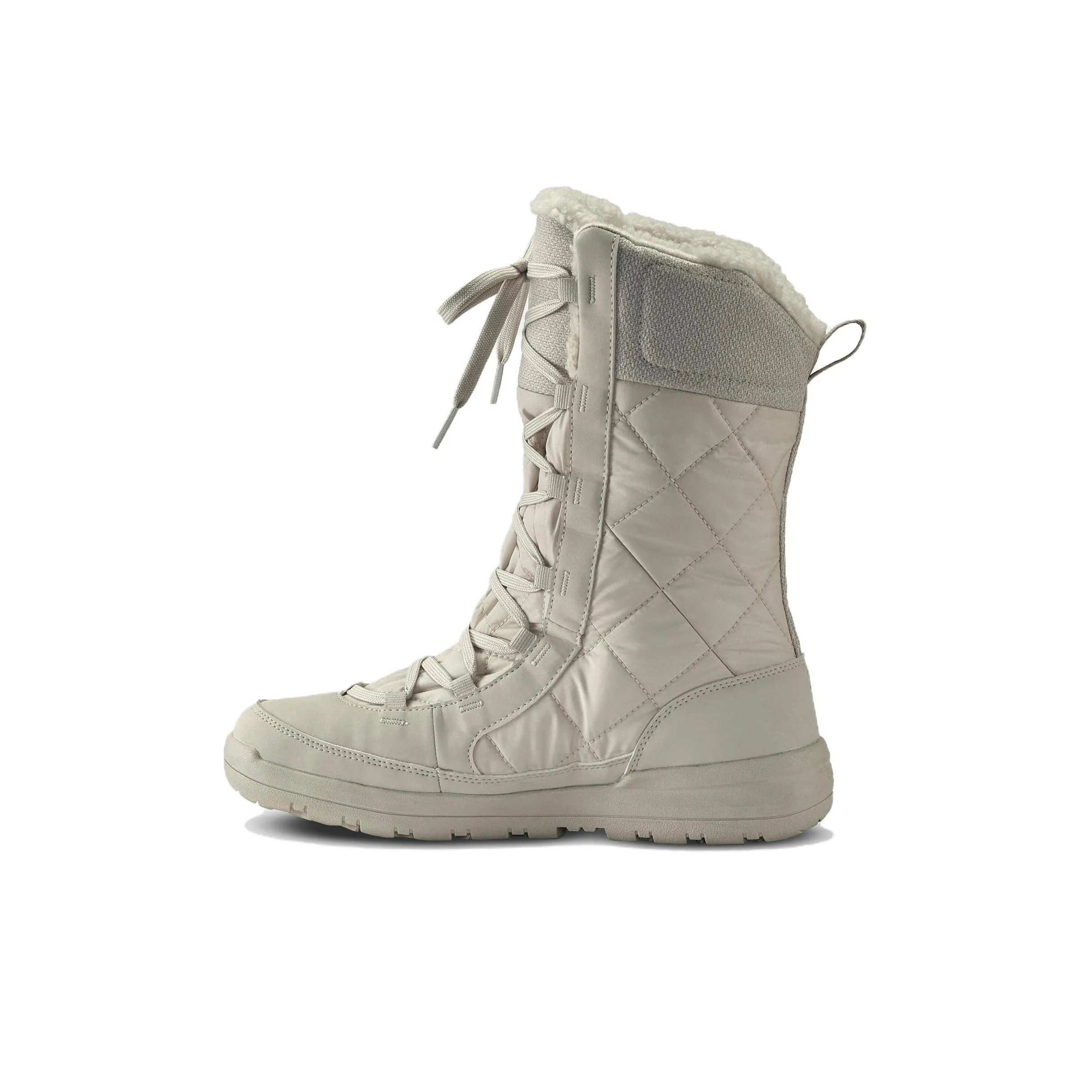 DECATHLON QUECHUA SH500 Slip-Resistant Water-Resistant Warm High-Top Trekking Shoes Women
s White Gray