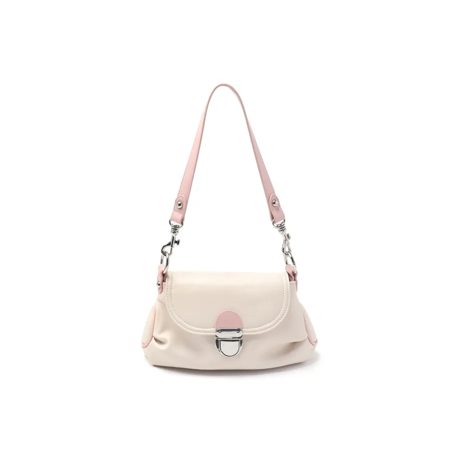 MZ HOUGE PU Shoulder Bag Women's Ecru/Pink/Black