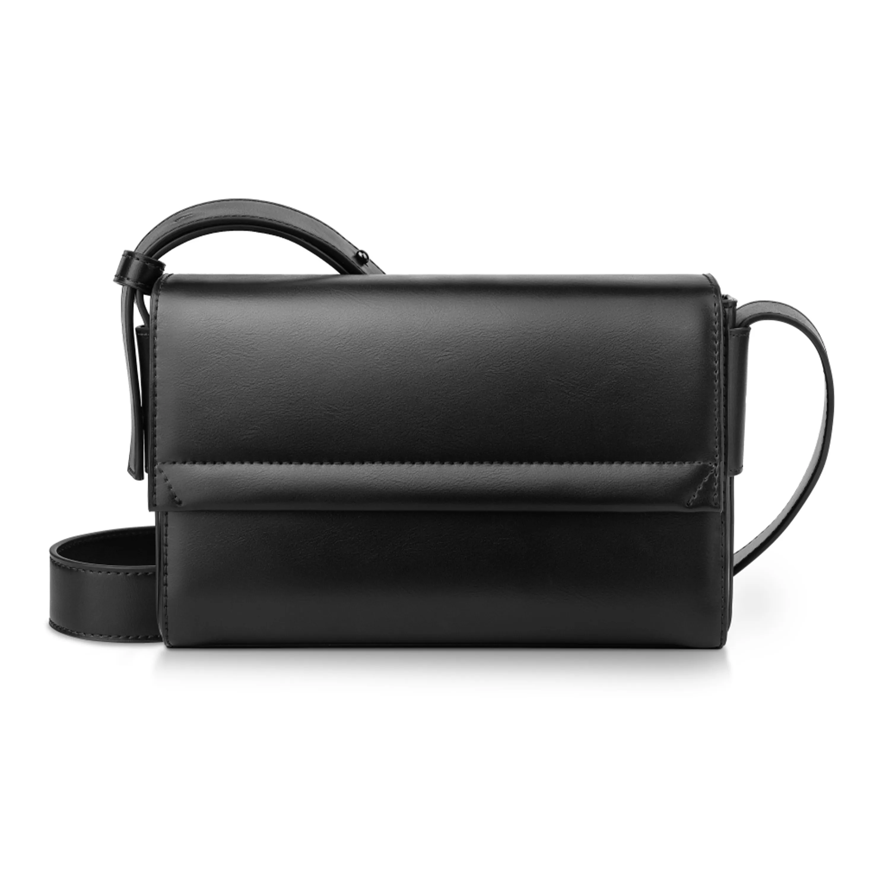 INJOYLIFE Сумка через плечо из коровьей кожи с рельефным дизайном маленькая унисекс черная