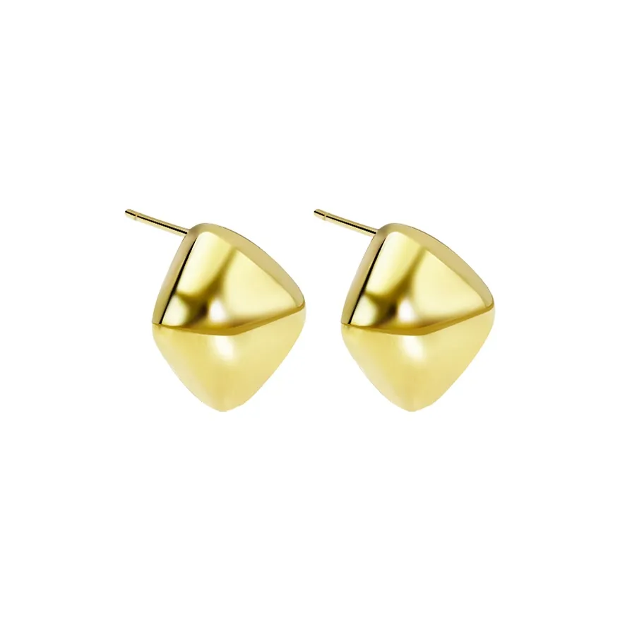 Yi Can Покрытые Реальные Золото Серьги-гвоздики Женские