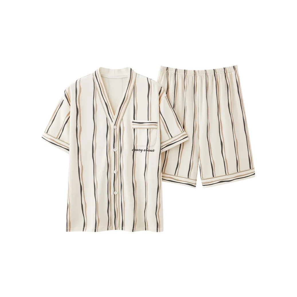 CAIHENGTONG Пижамный комплект мужской абрикосового цвета