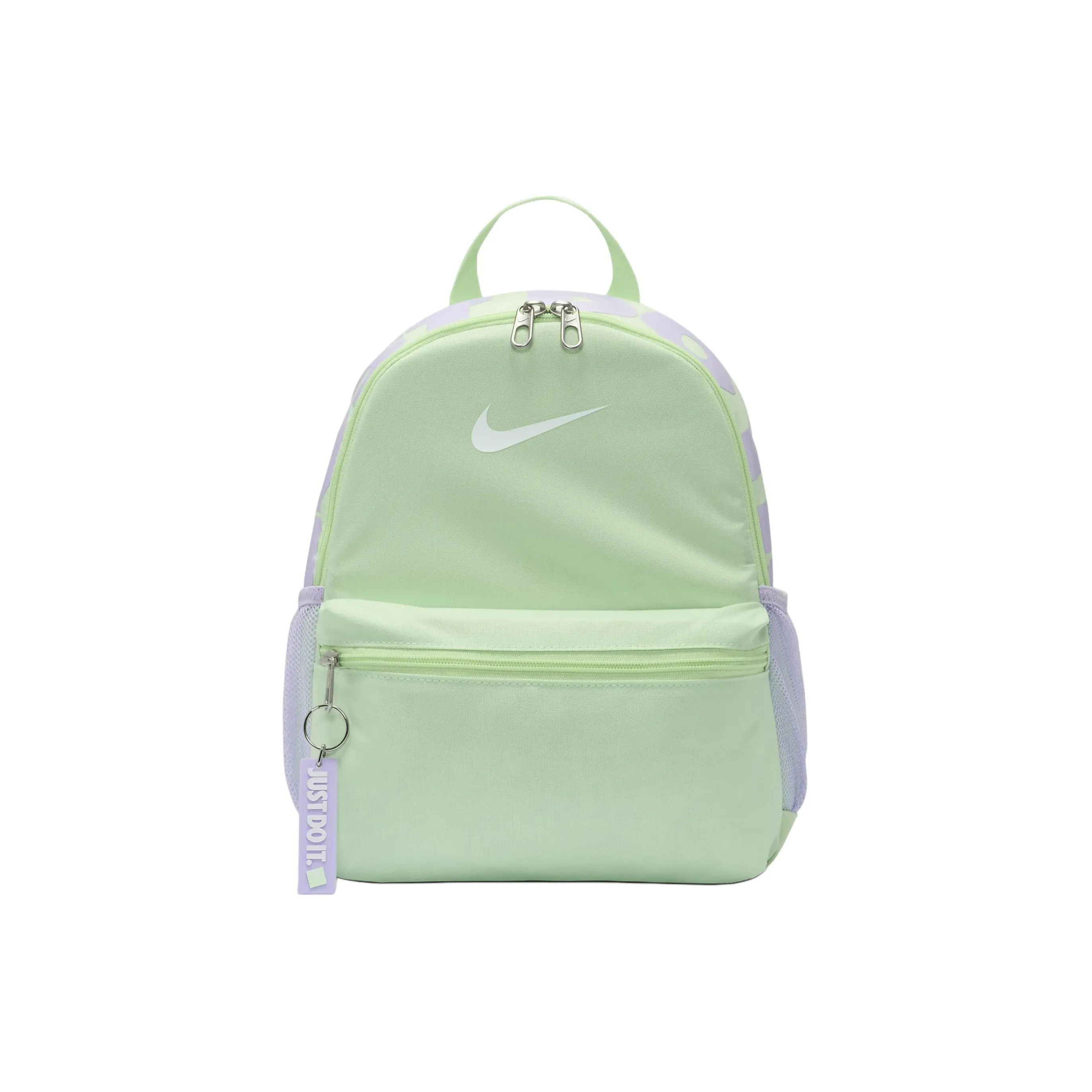 Nike Polyester Backpack Mini Women's Vapor Green & Light Purple Flowers & White