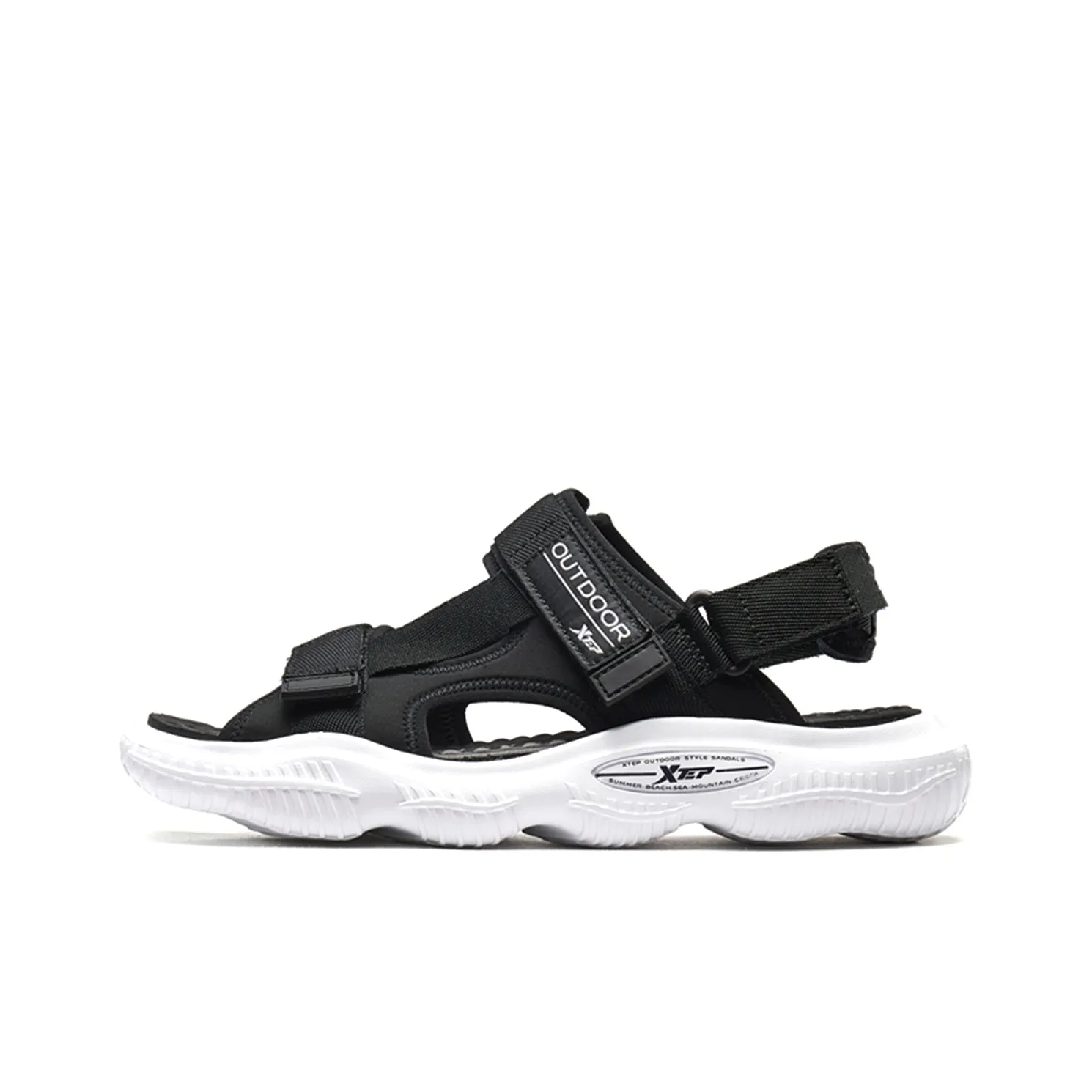 XTEP Beach Sandals Men's Black White