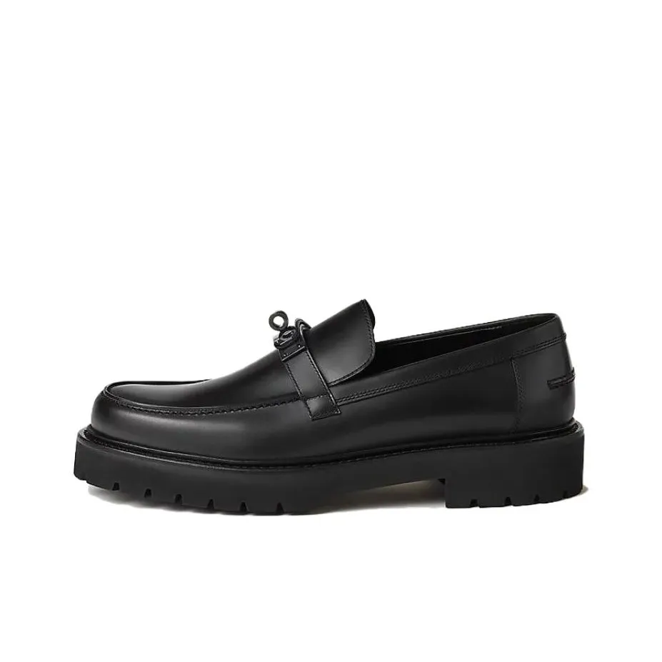 HERMES Icone Loafers Men's Black