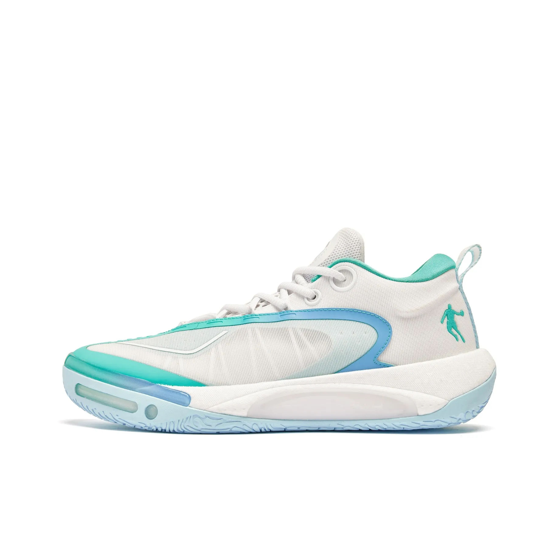 QIAODAN Wind Blade 4PRO Low Top Basketball Shoes Men's White Blue