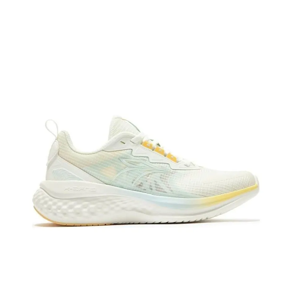 361° E Tough TR 2.0 Anti Slip And Wear Resistant Breathable Low Top Running Shoes Women's White Cyan Yellow