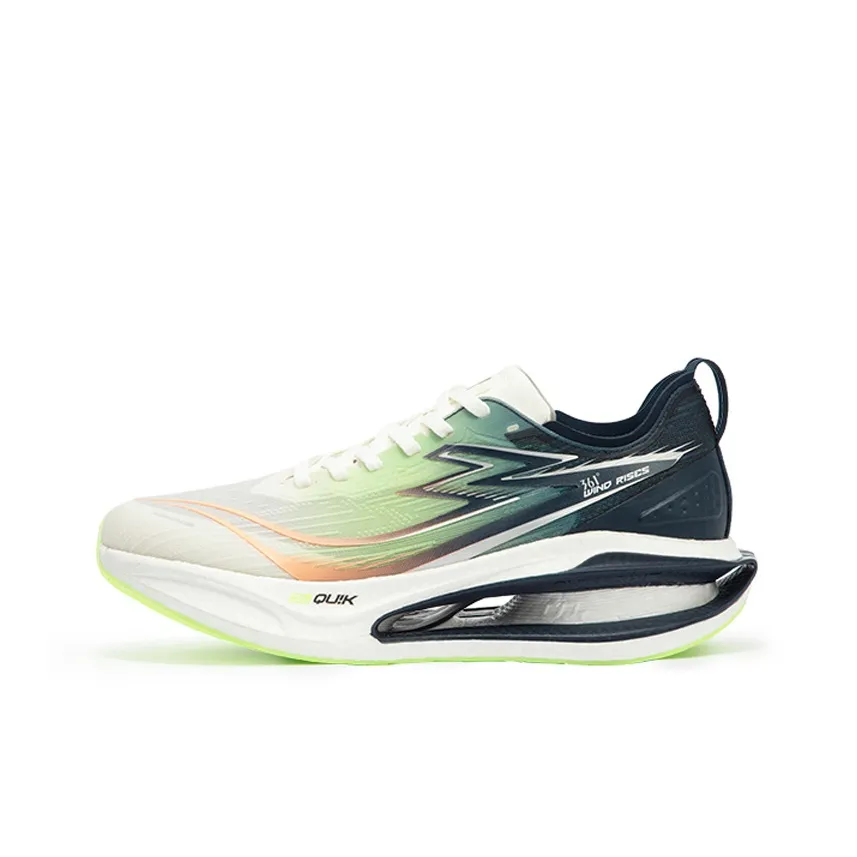361° Cushioned Slip-Resistant Abrasion-Resistant Breathable Low-Top Training Running Shoes Men's White Blue