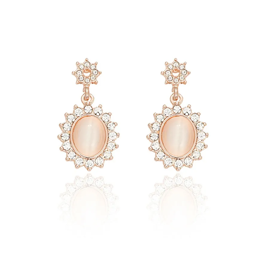 Exhibition Rhinestone Resin Alloy S925 Silver Stud Earrings Women's