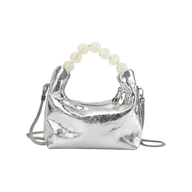 YOCAMU Вощеная кожа Одно плечо Сумка Стандартный Women's Silver Черный