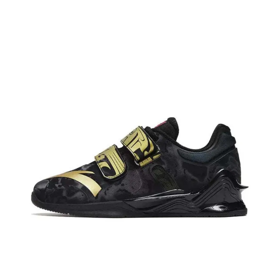 Anta Ask For The Throne Cushioning Wear Resistant Low Top Weightlifting Shoes Men's Black Gold