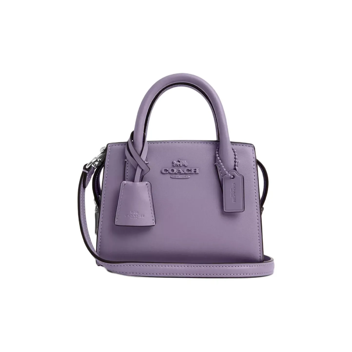 COACH Сумка через плечо Сумка Телячья кожа Мини Women's Silver Светло-фиолетовый