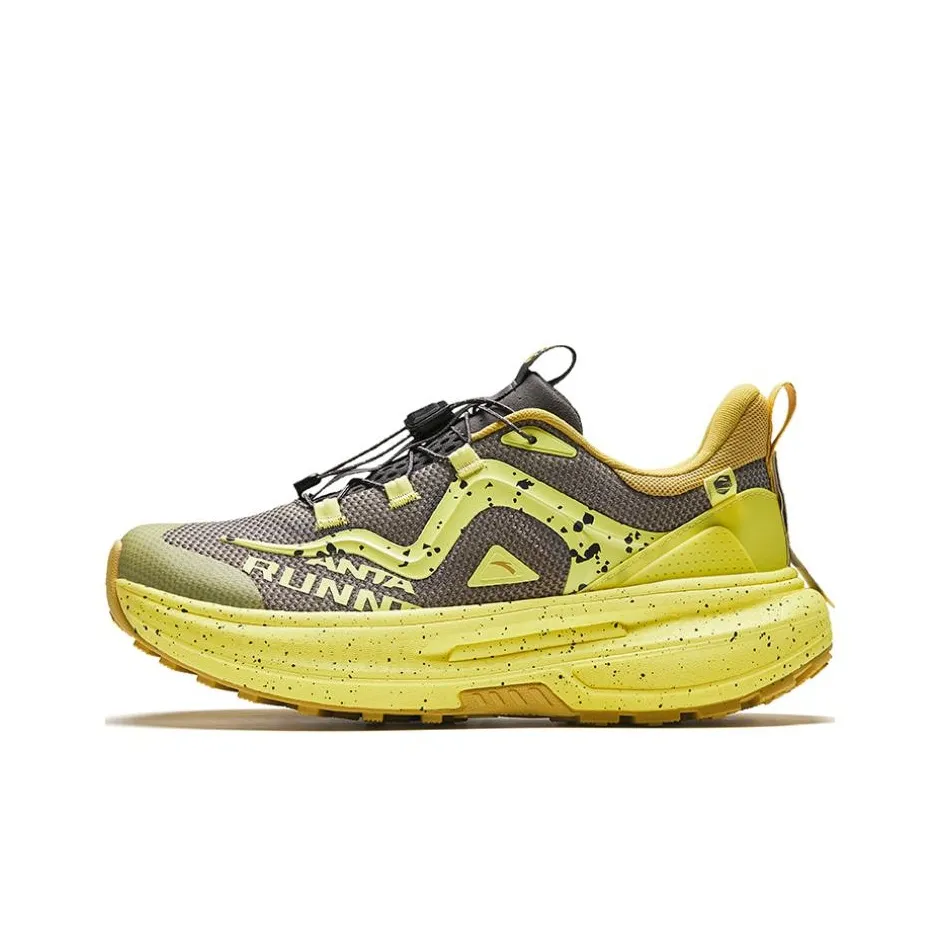 ANTA Низкий топ Беговые кроссовки Мужские Серый Желтый