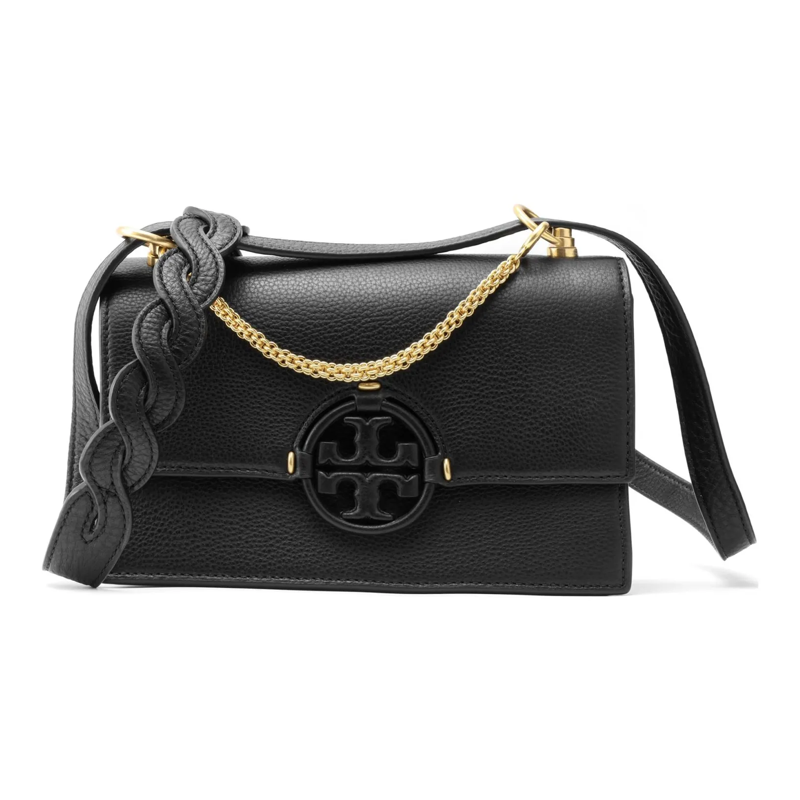 TORY BURCH Miller Leather Crossbody Bag Shoulder Bag Small Size Women's Black