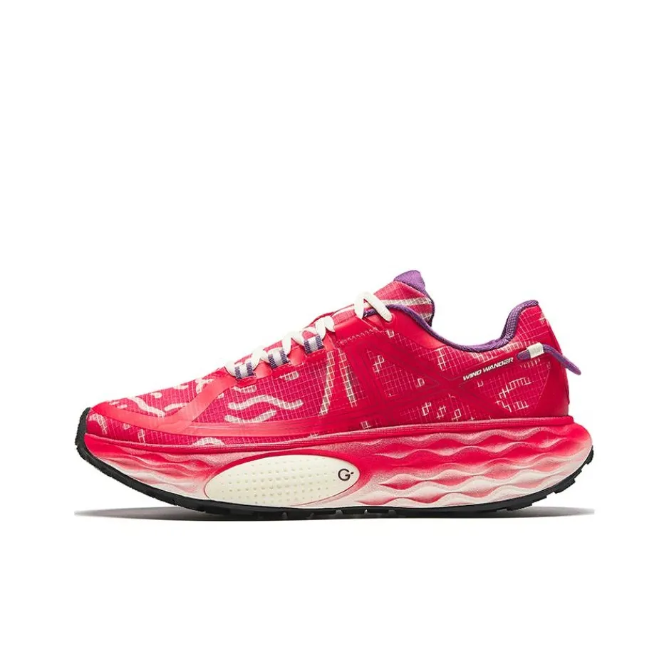 Anta ChengFeng Cushioning Anti-Slip And Wear-Resistant Low-Top Running Shoes Men's Red White