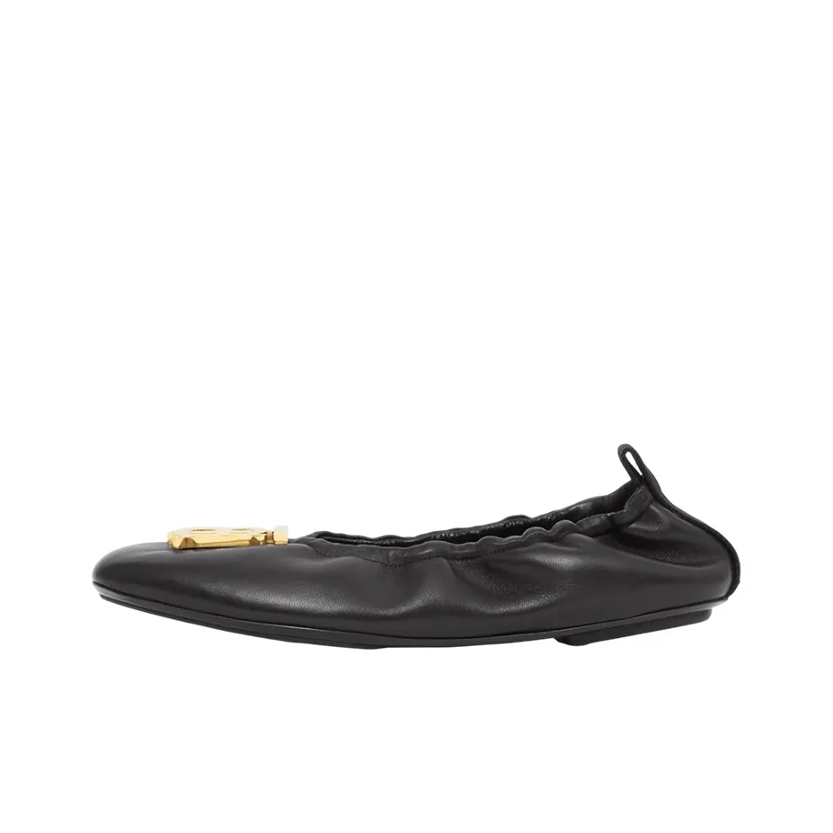 Burberry TB Logo Plaque Ballerina Flat Black Women's