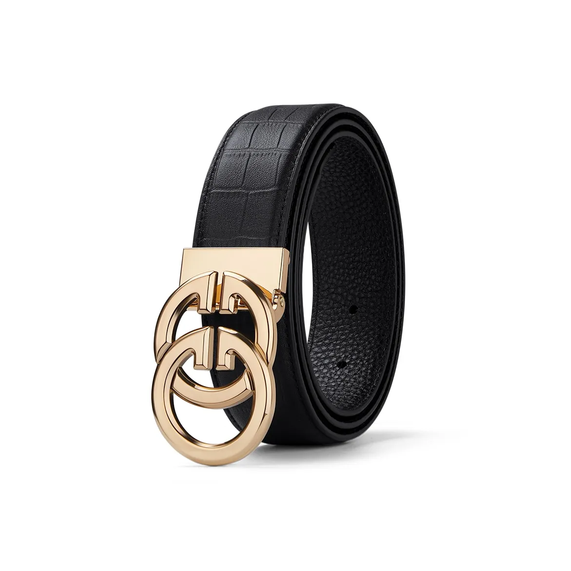 WilliamPOLO Ремни из натуральной коровьей кожи мужской золотой ширина 3,4 см