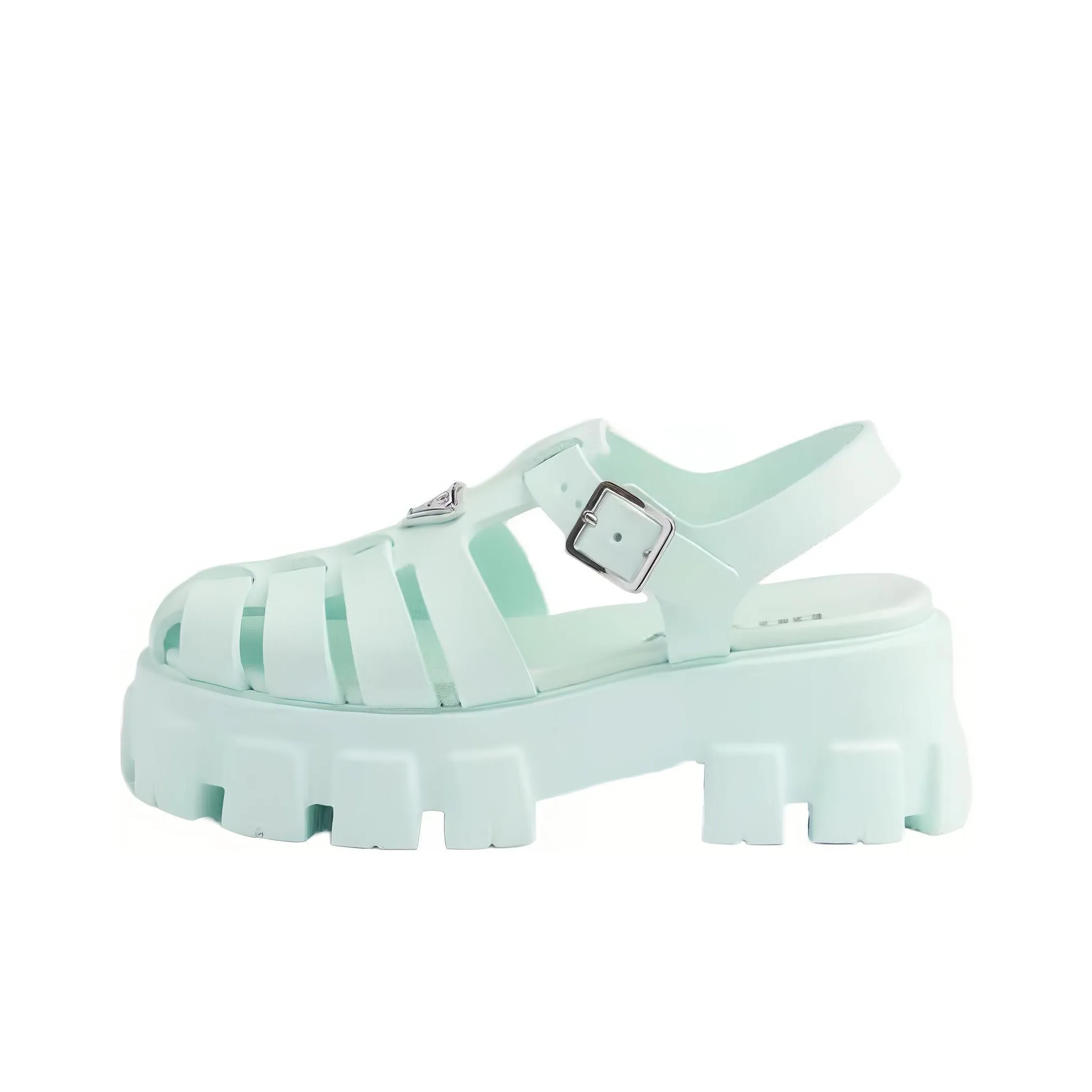 PRADA Rubber Roman Sandals 5.5cm Women's Light Blue