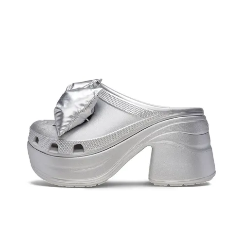 Crocs Сабо Металлическое серебро Женские