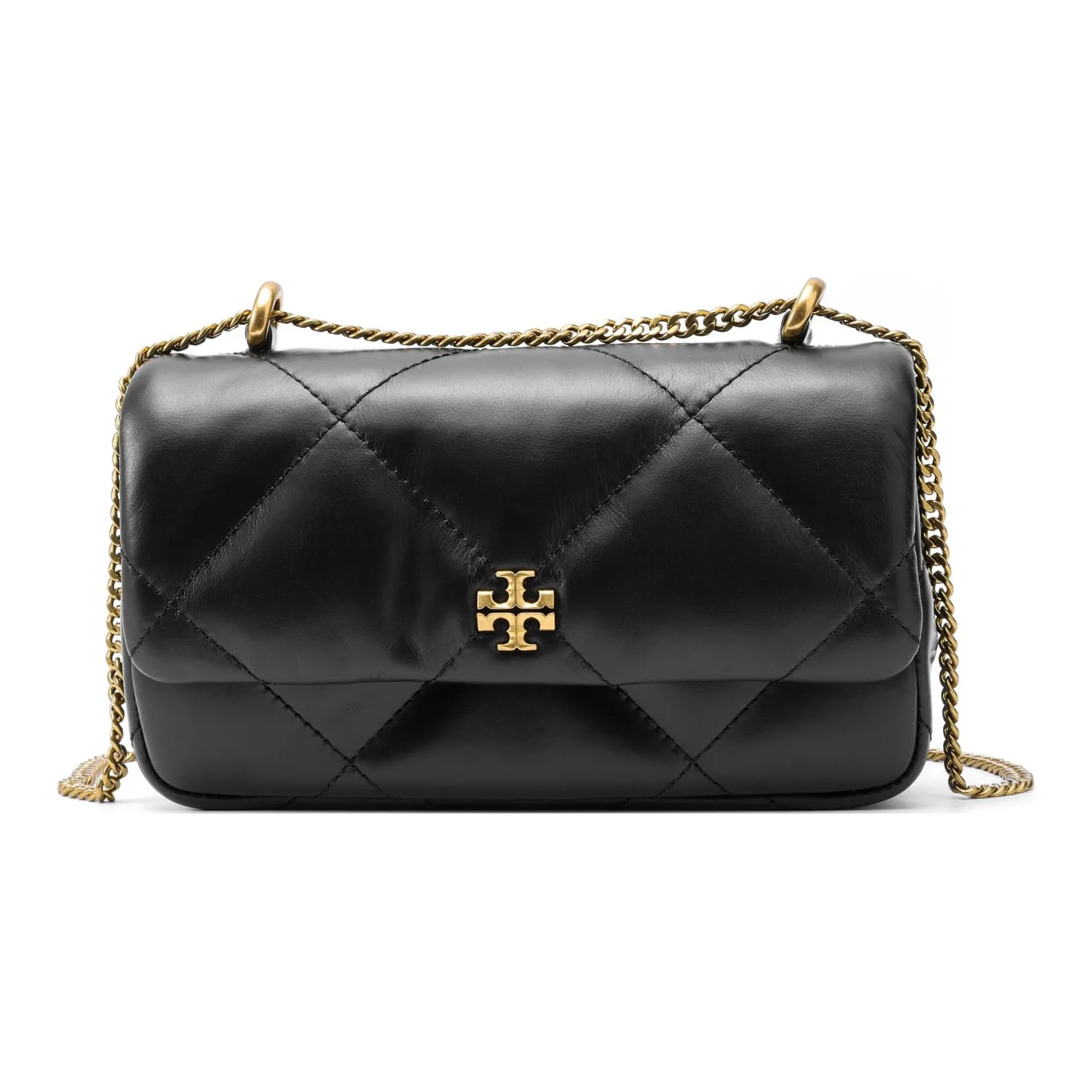 TORY BURCH Mini Kira Diamond Quilt Flap Bag Black