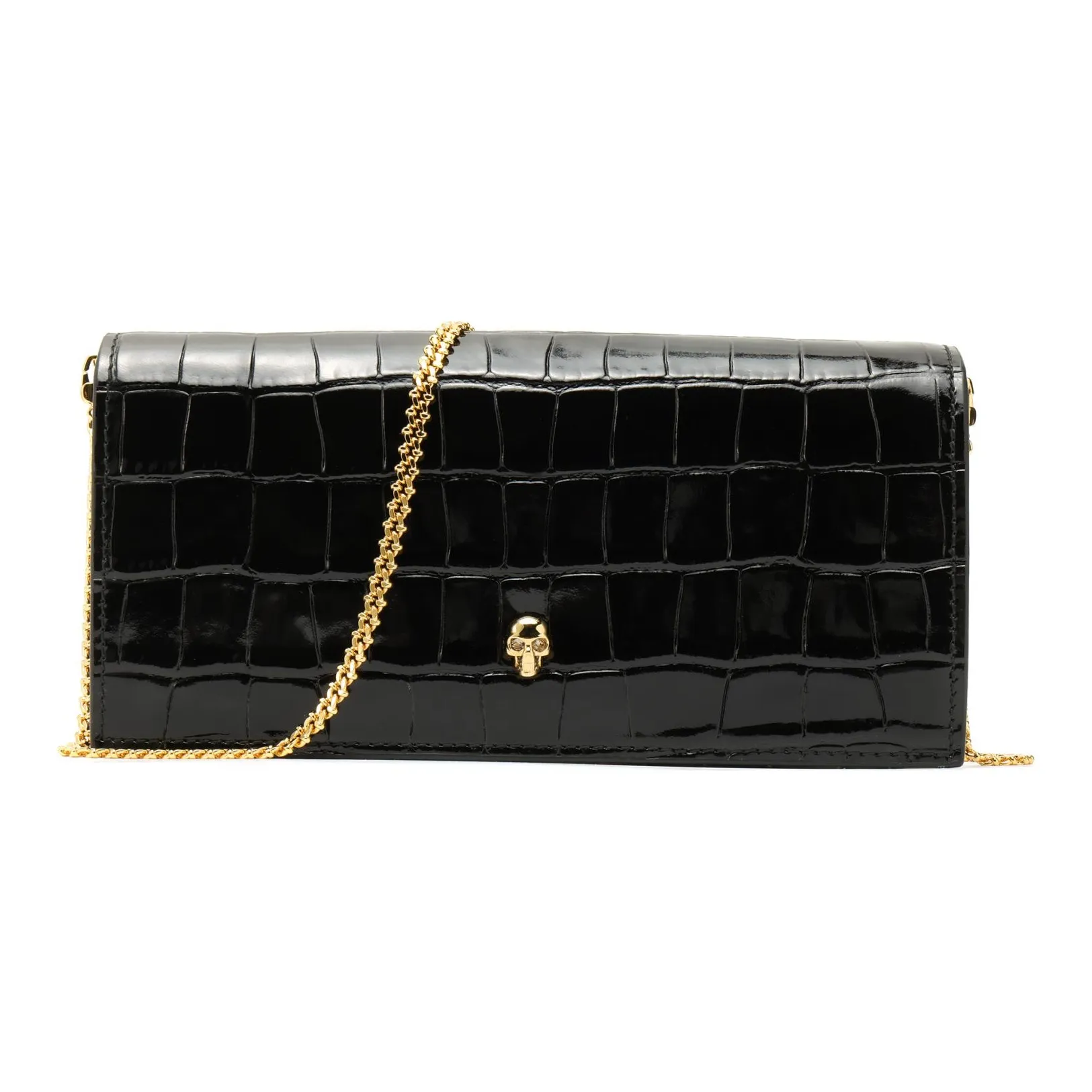 Alexander McQueen Leather Clutches Crossbody Bags Shoulder Bags Women's Black