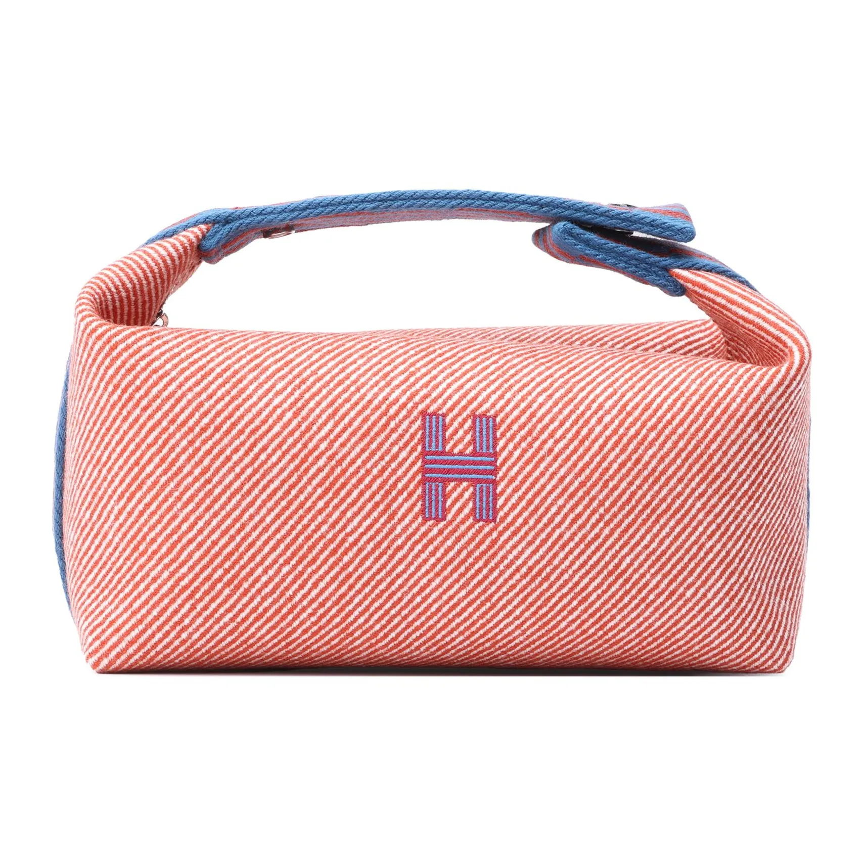 HERMES Bride a Brac Wool Twill Handbag Toiletry Bag Small Size Women
s Orange