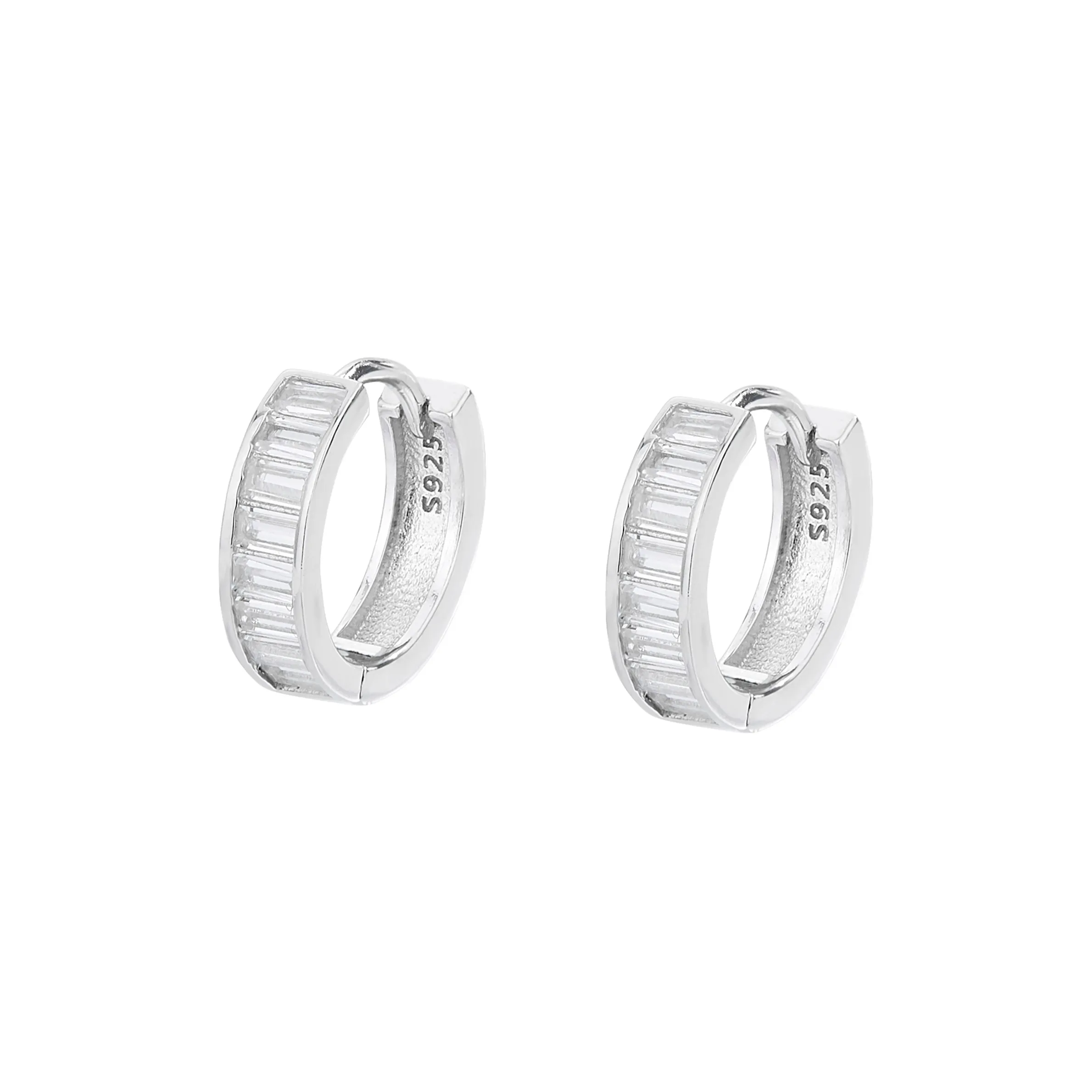 ENFANTIN 925 Sterling Silver Zircon Earrings Unisex