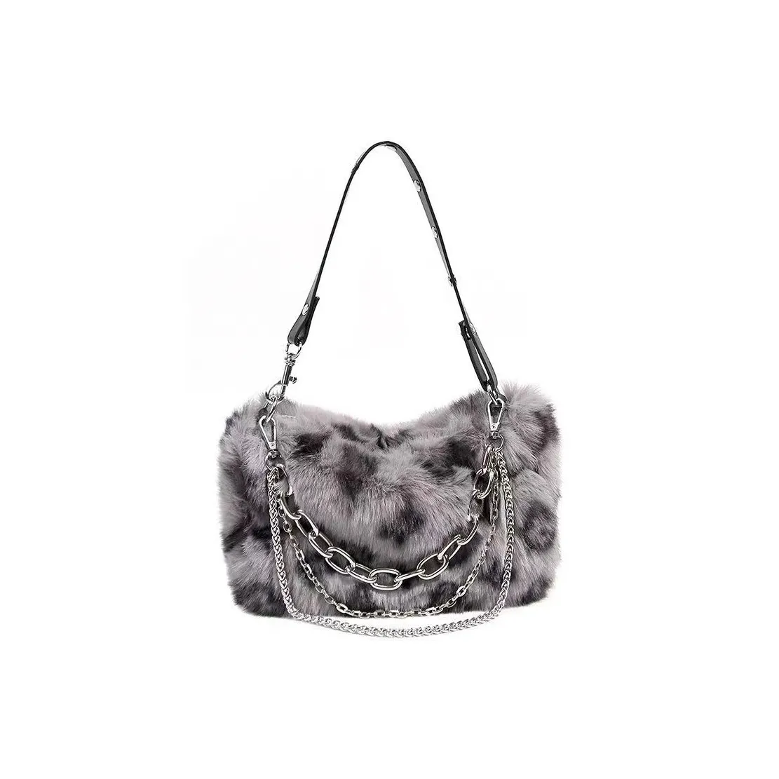 ResNonverba Плюшевая Сумка через плечо Стандартная Женская Серый Розовый Абрикос Белый