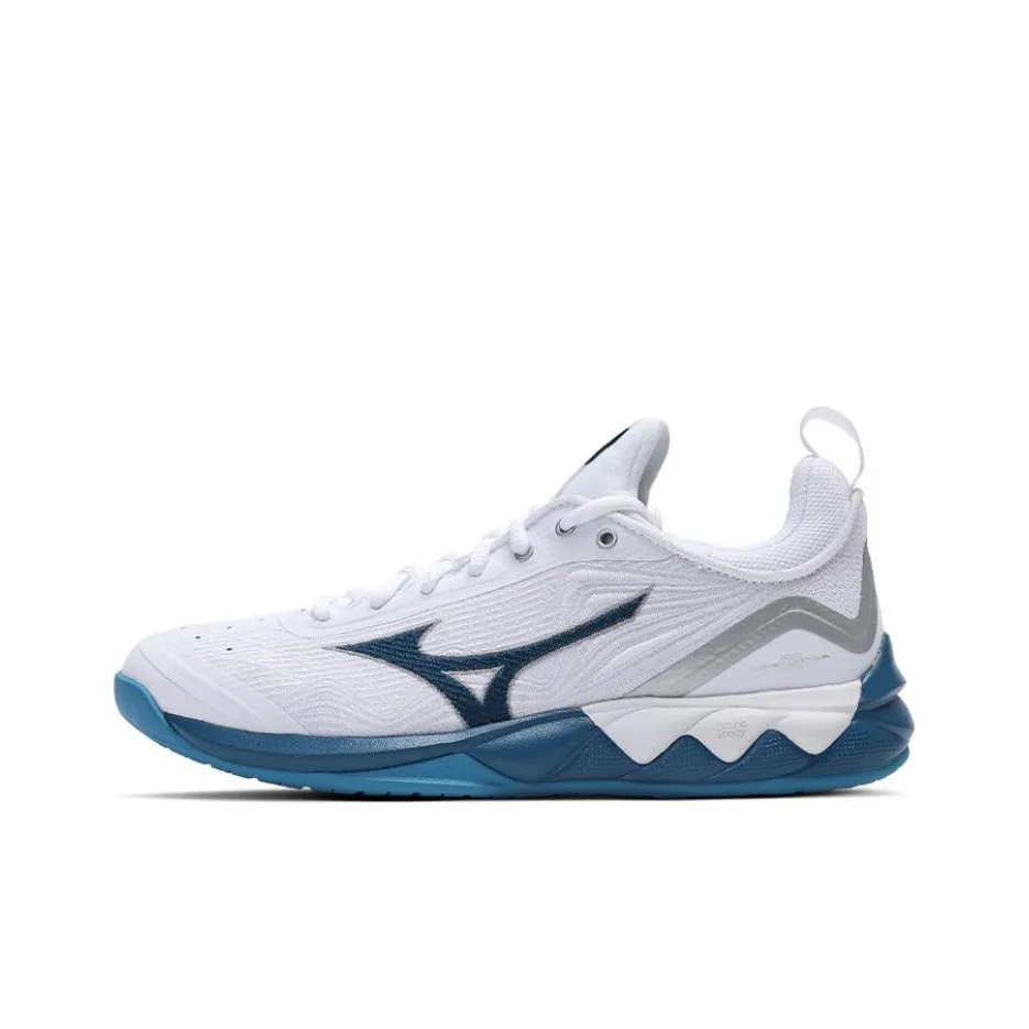 Mizuno Luminous 2 Slip-Resistant Low Top Тренировочные Кроссовки Унисекс Белый Синий Серебристый