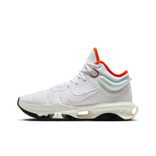 Nike Air ZOOM г.T. Jump 2 Баскетбольные кроссовки MID Топ Белый/Парусный белый/Ярко-оранжевый/Черный Унисекс