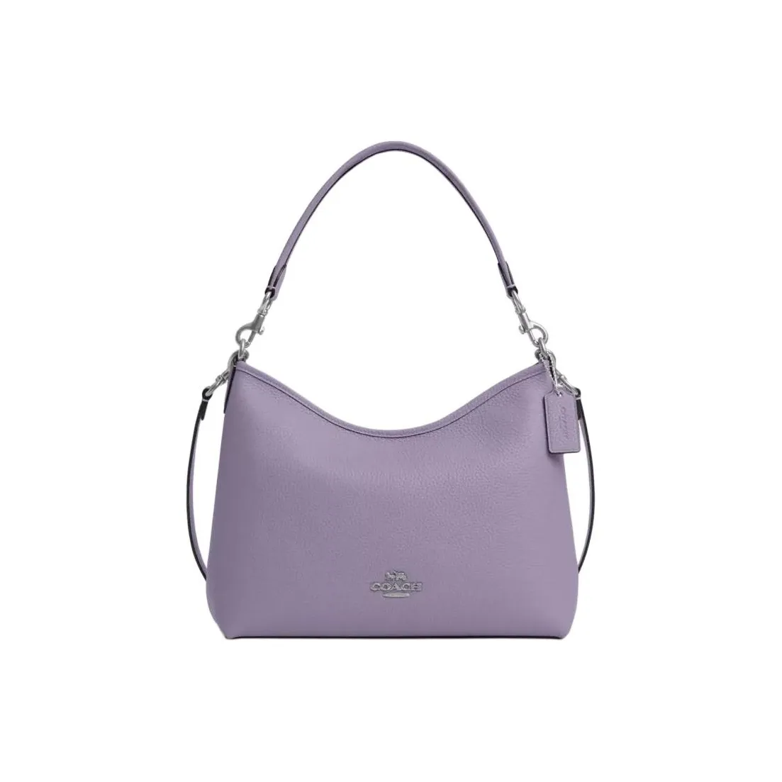 COACH Пескоструйная кожа Портативная Сумка через плечо Сумка на плечо Большая Женская Золотая и Светло-фиолетовая