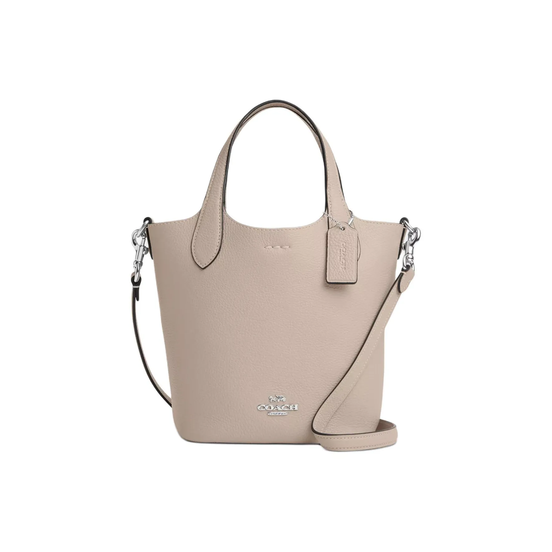 COACH Hanna Double Sided Leather Bucket Bag Portable Crossbody Bag Shoulder Bag Small Size Women's Beige