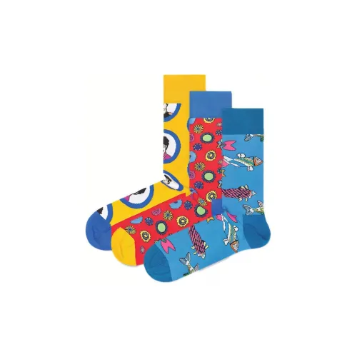Happy Socks 3 шт. Желтый+Красный+Синий Унисекс MID Носки до икры