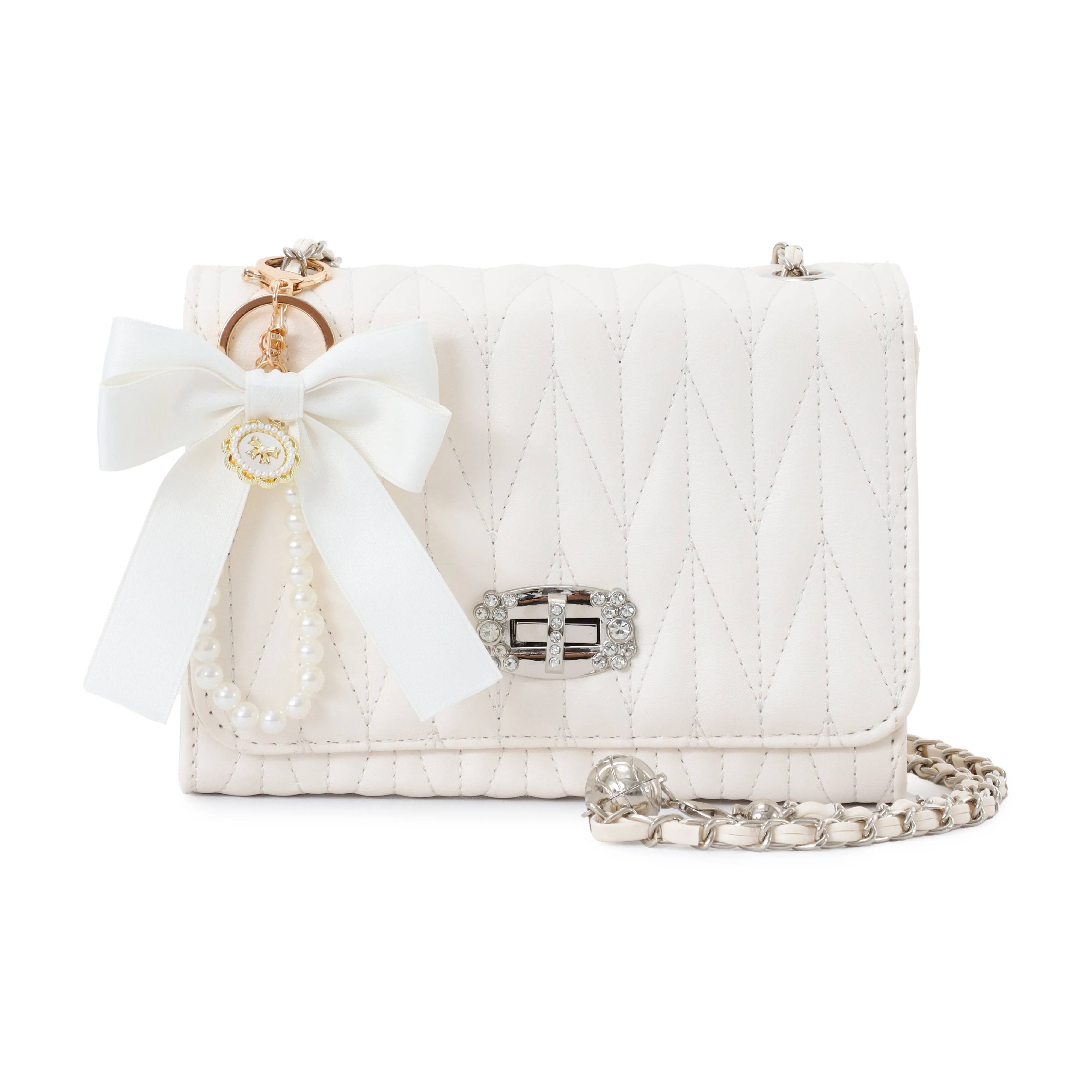OTA PU Chain Large Capacity Shoulder Bag Crossbody Bag White Women's