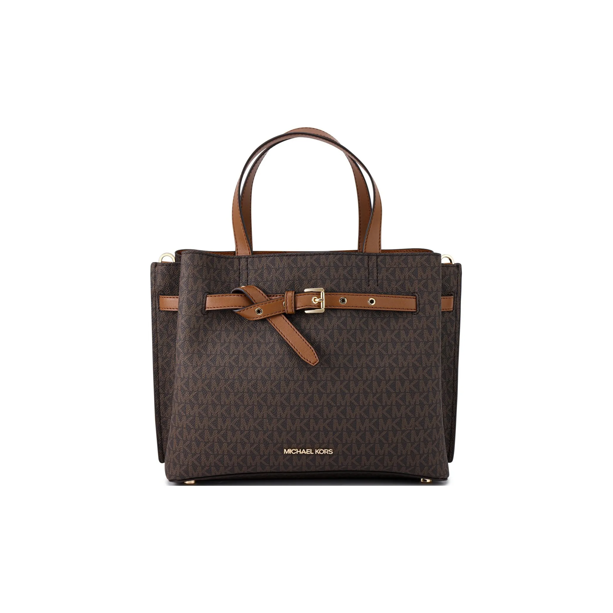 MICHAEL KORS Эмилия Кожа Сумка через плечо Сумка Большая Женская Темно-Коричневый и Светло-Коричневый