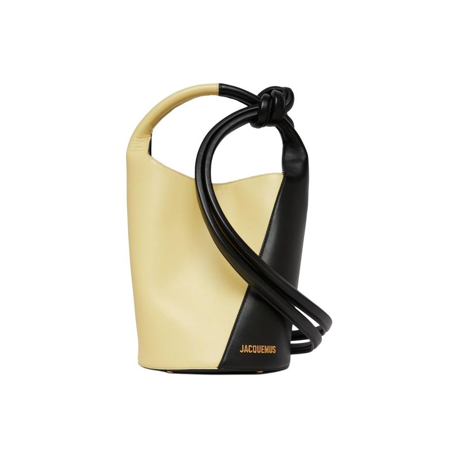 JACQUEMUS イエロー レザー　ボディバッグ Jacquemus Le Grand Bambino Ostrich-Embossed Crossbody Bag