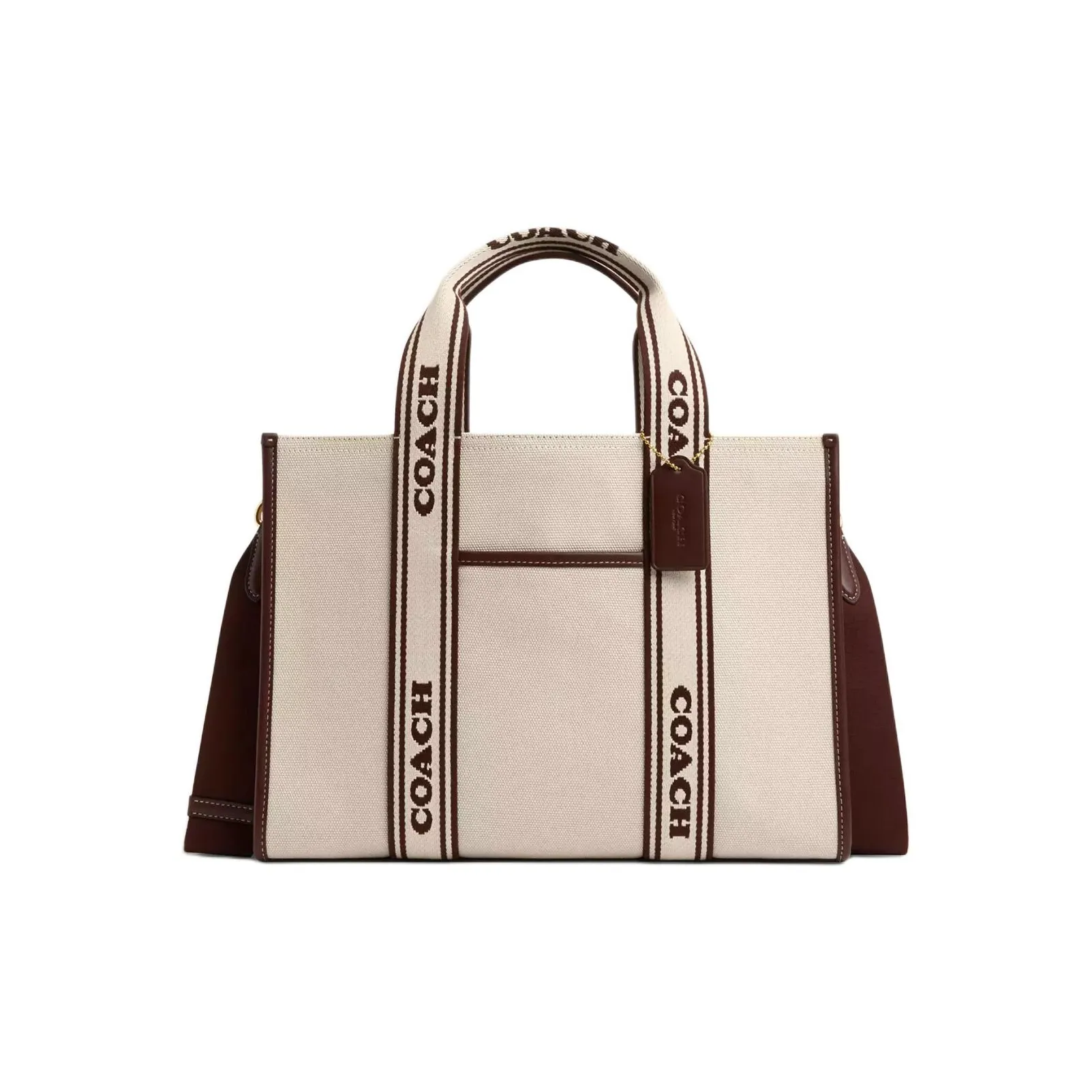 COACH Smith Холст Утончённая Телячья Кожа Сумка-тоут Сумка для покупок Сумка через плечо Сумка Большая Женская