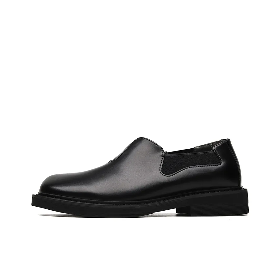 Chi Wolf Derby Shoes Slip on Slip on British Harbor Style Unisex Black