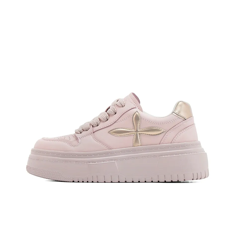 UNCLEWEN Coverage Height Increasing Breathable Slip Resistant Low Top Skateboard Shoes Women's Rose Pink