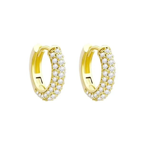 Yi Can Гальванизированное Золото Оксидированный Кубический Цирконий Серьги Женские Золото