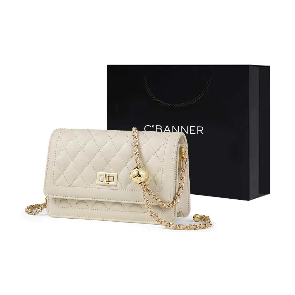 C°BANNER Коровья кожа с синтетической кожей сумка через плечо стандартная женская цвет экрю