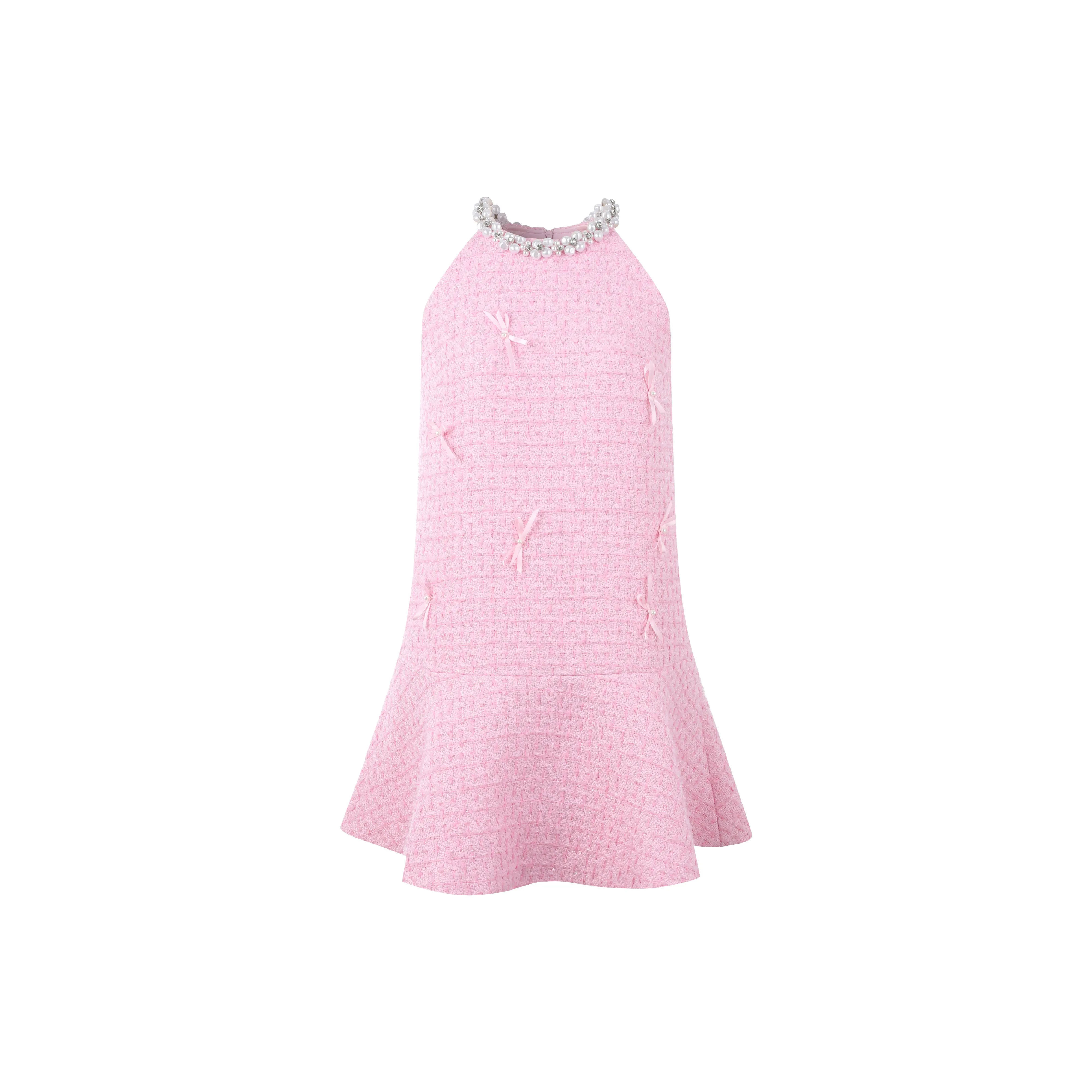 Three Quarters Без рукавов Платье Женское Розовое