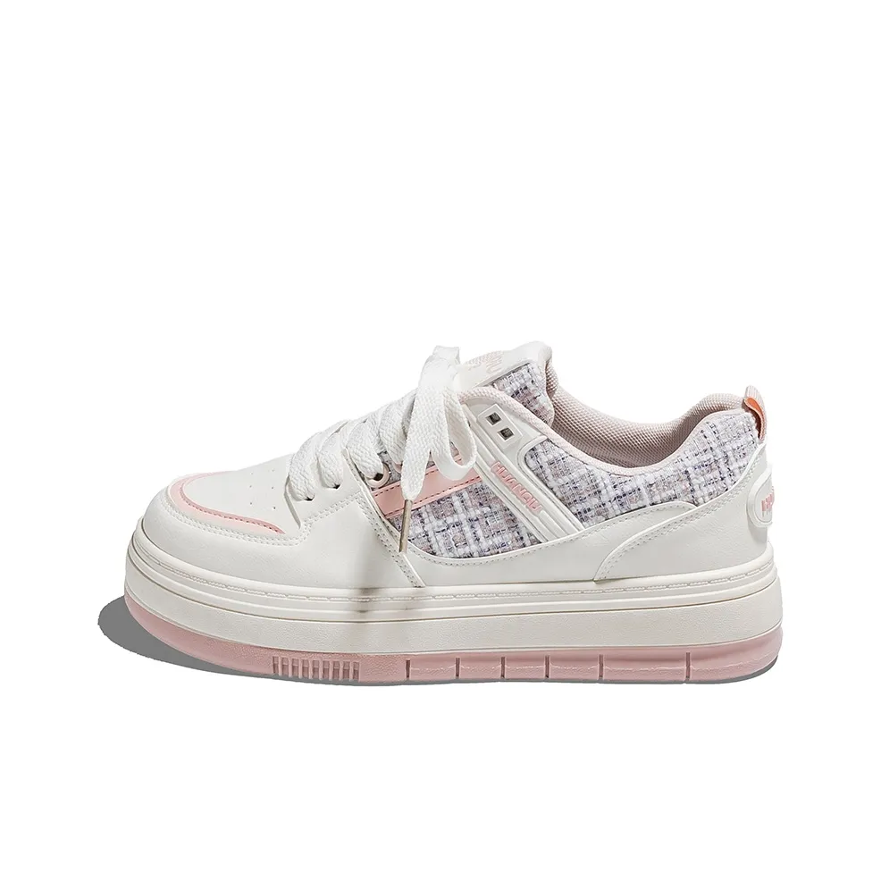 HUANQIU Низкий топ Скейтборд Кроссовки Женские Розовые Белые